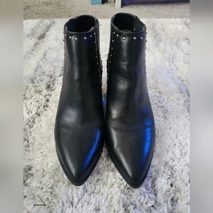 Michael Kors Black Ankle Boots with Silver Studs
